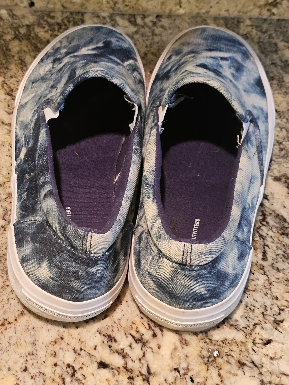 American Eagle Outfitters Blue Tie-Dye Slip-On Loafers